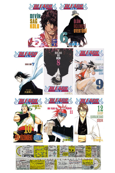 Gerekli Şeyler Yayıncılık Bleach 5-6-7-8-9-10-11-12. Ciltler Manga Seti + Özel Cetvel