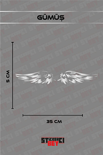 STİCKERCI BEY MELEK KANATLARI MOTORSİKLET LAPTOP KASK ARABA STİCKER KAPLAMA E...