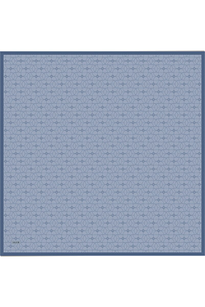 Aker Eșarfă din twill de mătase cu model logo albastru