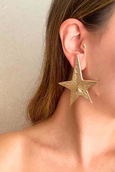 Parantez Aksesuar Star Large Plate Earrings