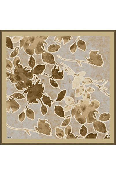 Aker Eșarfă galbenă din mătase twill