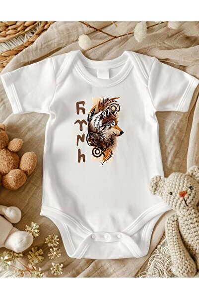 lupi Wolf-Themed Turkish Printed Baby Bodysuit