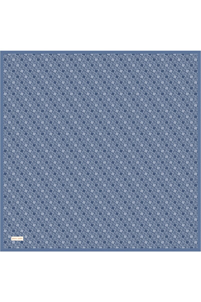 Pierre Cardin Blue 90X90 Silk Crepe Satin Scarf
