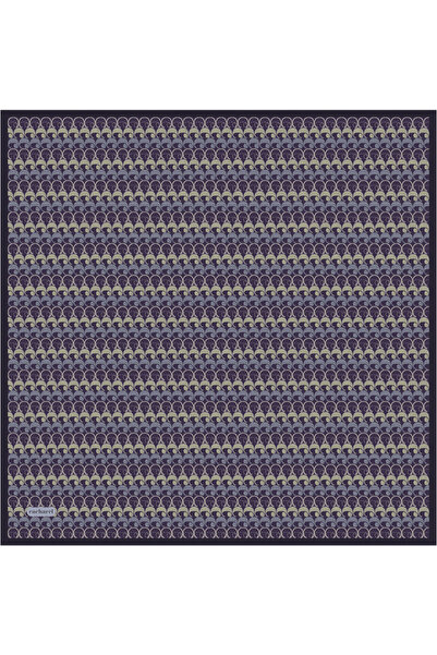 Cacharel Purple Logo Patterned Silk Twill Scarf