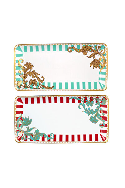 Lucky Art طقم أطباق زيفلورا بون مكون من قطعتين مقاس 26 سم