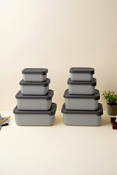 Kitchen Life 8-Piece Rectangular Storage Container Set (0.43Ml-0.83Ml-1.6L-2.6L) Microwave and Freezer Compatible