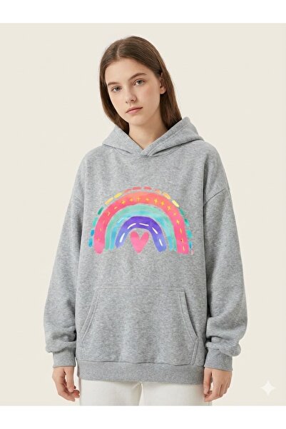 PENTHİLUS سترة نسائية بغطاء رأس بثلاث خيوط - طباعة رقمية مبطن بالصوف هودي