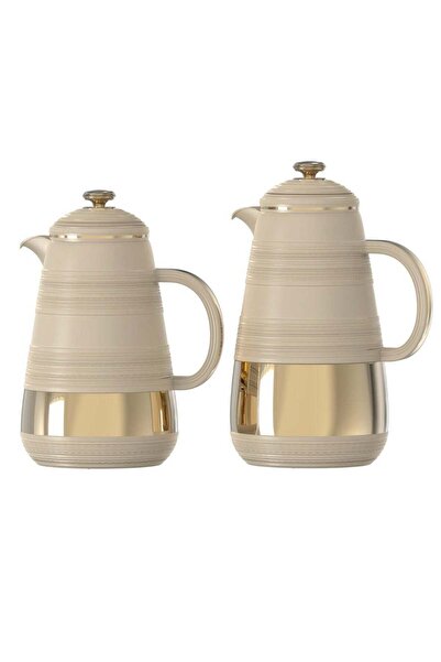 AVCI HOME MAKER 1.0L + 0.7L Vacuum Flask Set – 2PC, Beige, Double-Wall Insula...
