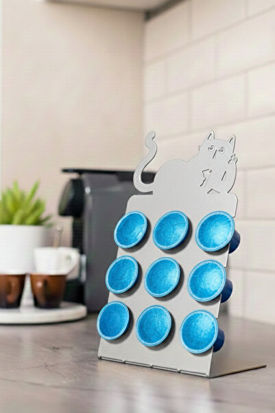 Grandmix Metal Coffee Capsule Stand with Cat Figure Capsule Organizer Kitchen...
