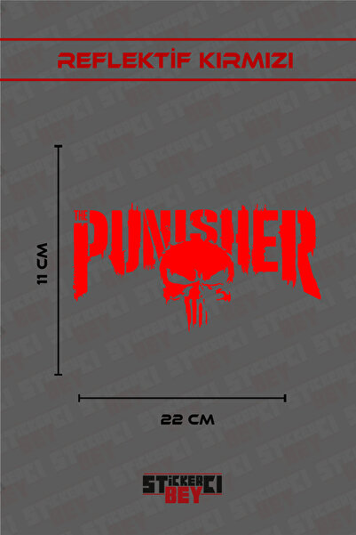 STİCKERCI BEY Punisher Written and Logoed Motorcycle Laptop Helmet Car Sticker Coating Label (Foil Cut)
