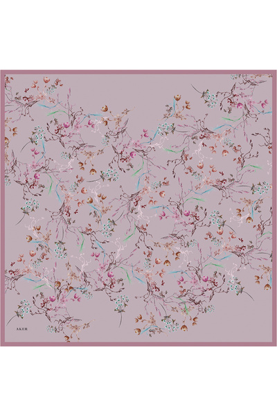 Aker Eșarfă roz din mătase twill