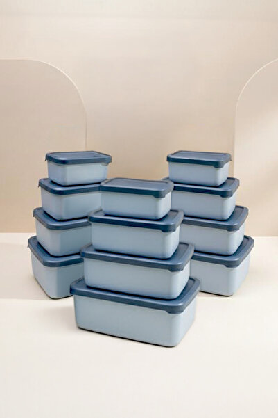 Kitchen Life Set of 12 Rectangular Storage Containers (0.43Ml-0.83Ml-1.6L-2.6L) Microwave and Freezer Compatible