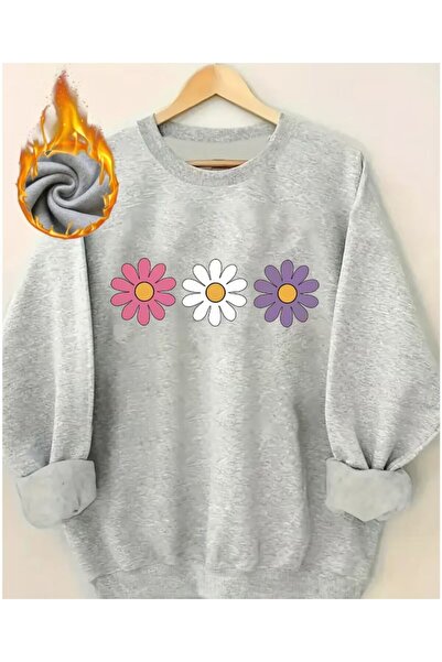herkesemoda سويت شيرت برقبة دائرية مطبوع عليه زهور رينلي