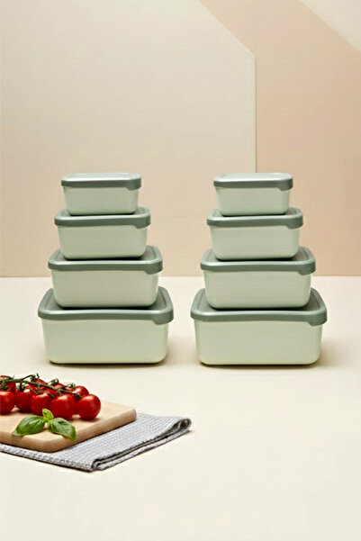 Kitchen Life 8-Piece Rectangular Storage Container Set (0.43Ml-0.83Ml-1.6L-2.6L) Microwave and Freezer Compatible