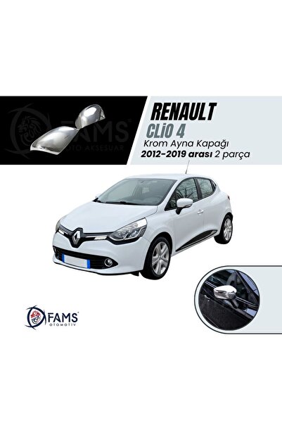 FAMS OTO AKSESUAR Renault Clio 4 Hb Krom Ayna Kapağı 2012-2019 uyumlu 2 Parça...
