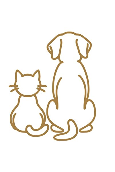Oracal Decorative sticker dog and cat on the back, 18cm high, copper