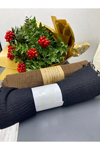 Sal Acı kahve ve siyah bürümcük şal 2li