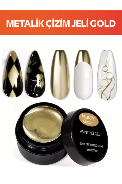 Güzellik Deposu Nail Art Tırnak Çizim Jeli Gold Renk Paiting Jel