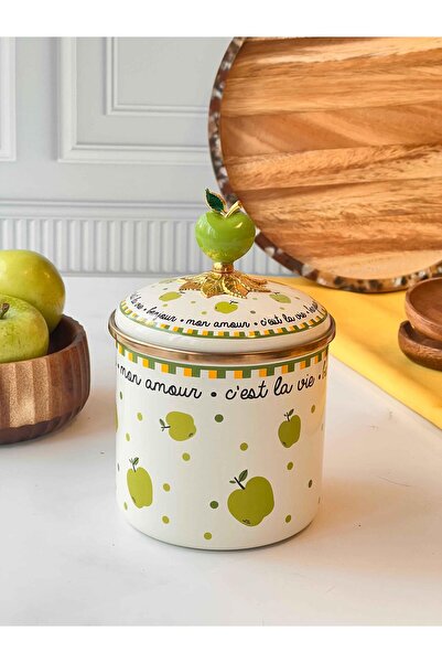 ROSSEV برطمان مينا على شكل تفاحة خضراء 12 سم