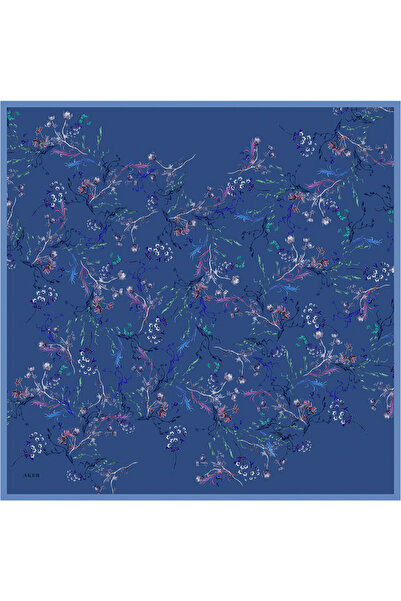 Aker Mavi İpek Twill Eşarp