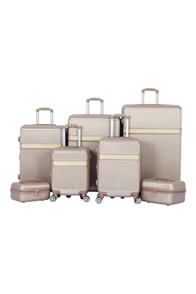 Red Sea 7-piece bridal trousseau travel bag set with double covers, flesh color