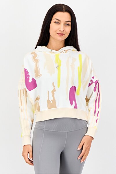 adidas Women Sportswear Fit Long Sleeve Crop Training Hoodie, Multicolor