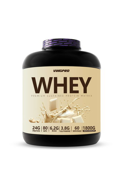 vingpro بروتين مصل اللبن برو WPC80 1800 جرام - بنكهة الشوكولاتة البيضاء |   6...