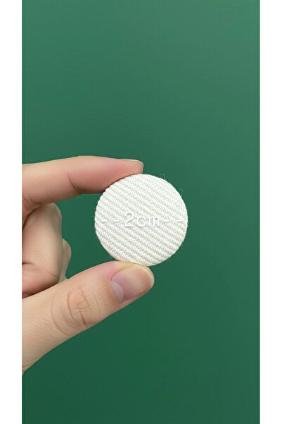 Zümrüdüanka Handmade KIRIK BEYAZ KUMAŞ KAPLAMALI KANCALI METAL DÜĞME