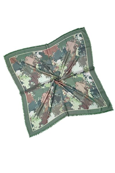 mim eşarp Ebruli Winter Patterned Scarf 95X95 cm