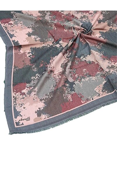 mim eşarp Ebruli Winter Patterned Scarf 95X95 cm