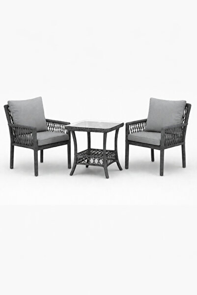 Çavdar Group Oslo Raddan 1+1 Bistro Set Minderli 2 Kişilik Raddan Oturma Grub...