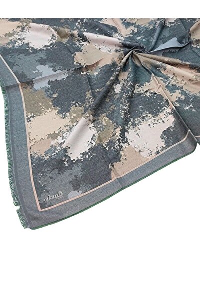 mim eşarp Ebruli Winter Patterned Scarf 95X95 cm