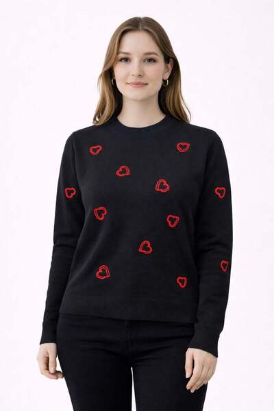 ModaPlaza Women's Acrylic Big Heart Tunic 3254