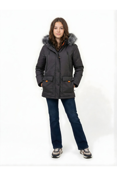 Drc Зимно водоустойчиво и ветроустойчиво двуслойно дебело детско палто с качу...