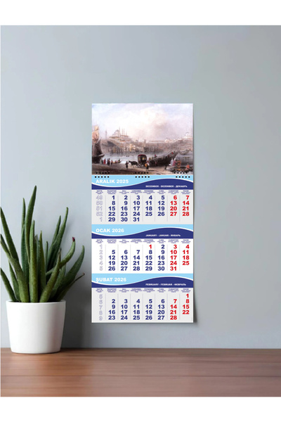 Misvak Neşriyat Mevlana 1 Spiralli Gemici Takvimi 2026 Sultanahmet Temalı (Orta Boy)