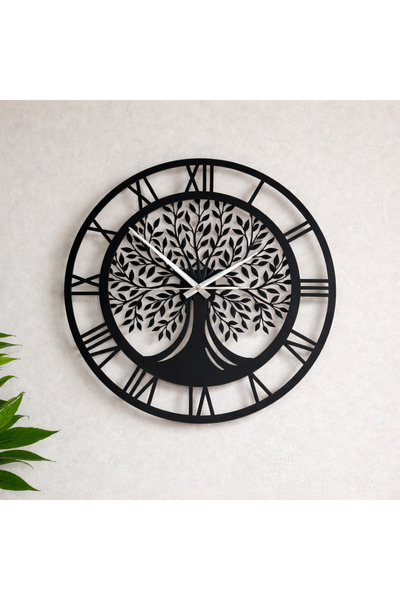 ISLA HOME Premium Wooden Wall Clock 40X40 cm |   Tree of Life Themed
