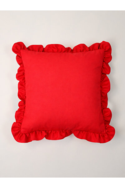 Galia Tasarım Red Pop Cherry Red Ruffled Flounce Pillowcase
