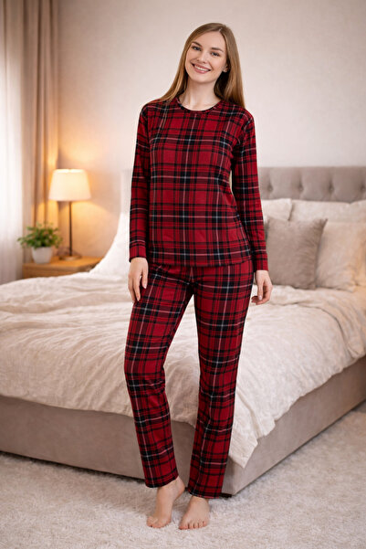 Passion Women's Suede Plaid Pajama Set