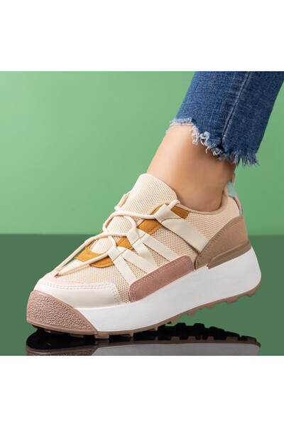 Modlet.ro Teniși bej cu talpă groasă pentru femei MOD09195