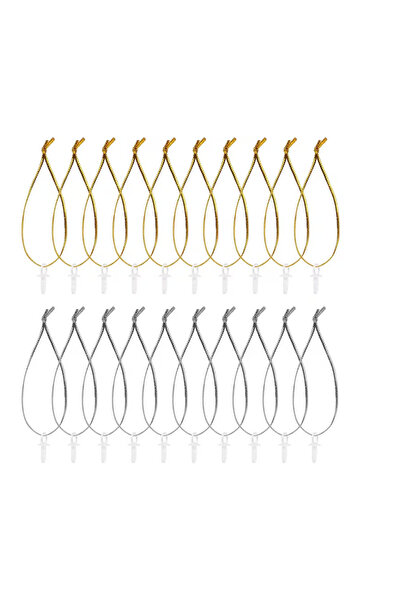 OEM Set of 120 Easter egg hangers, 7.5 cm, gold, silver, polyester, plastic