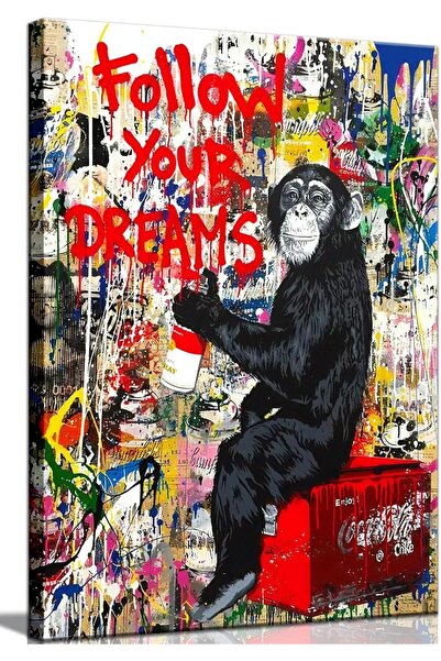 ALAYRA International Graffiti Canvas Wall Art 30x40cm Colorful Street Art Fra...