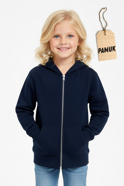 Dolce Destino 100% Cotton 3 Thread Knitted Navy Blue Children's Sweatshirt Ca...