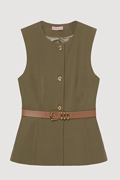 Quzu Women's Vest Ylk00163 Khaki