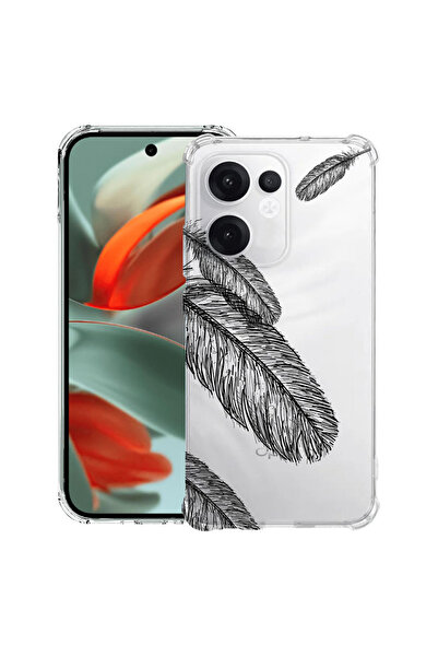 bestcase Carcasă antișoc compatibilă cu Oppo Reno15, Feathers Minimal