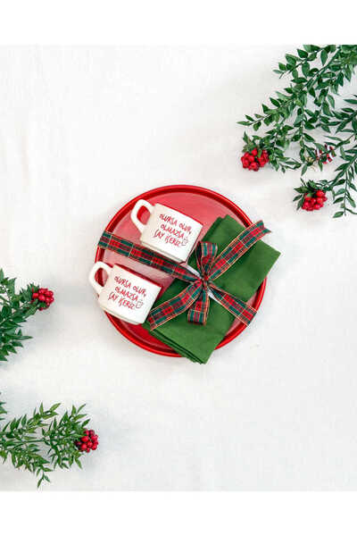 Refikadan Metal Tepsi+ Kupa Seti