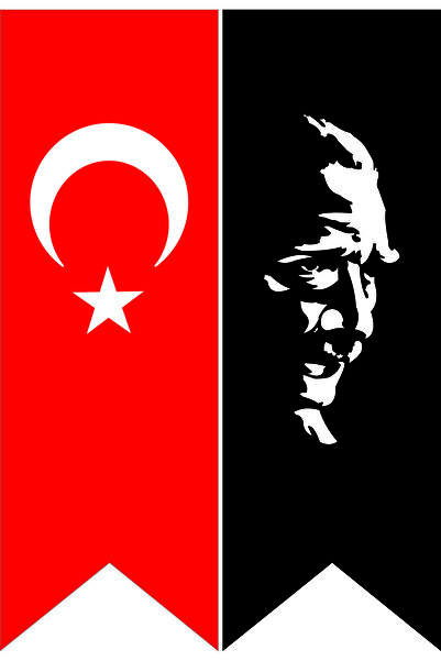 MAVİ DENİZ REKLAM TÜRK BAYRAĞI VE ATATÜRK BASKILI KIRLANGIÇ BAYRAK 50X150 CM