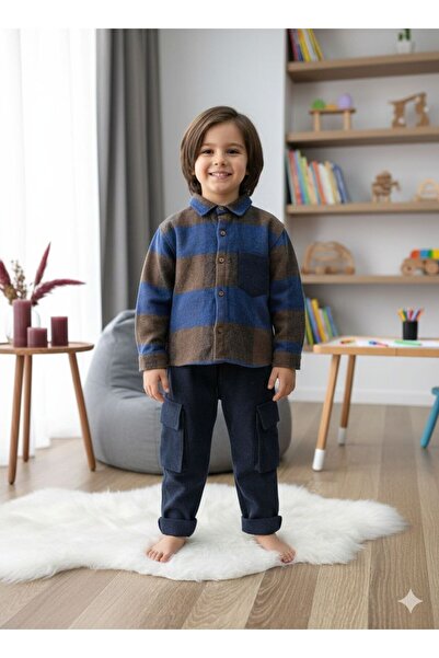 ÇOCUK GİYİM MERKEZİ Children's Plaid Shirt Winter Suit