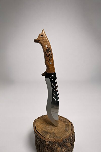 DENPRESTİJ PREMIUM AY YILDIZ İŞLEMELİ KURT BAŞLI AV BIÇAĞI 1