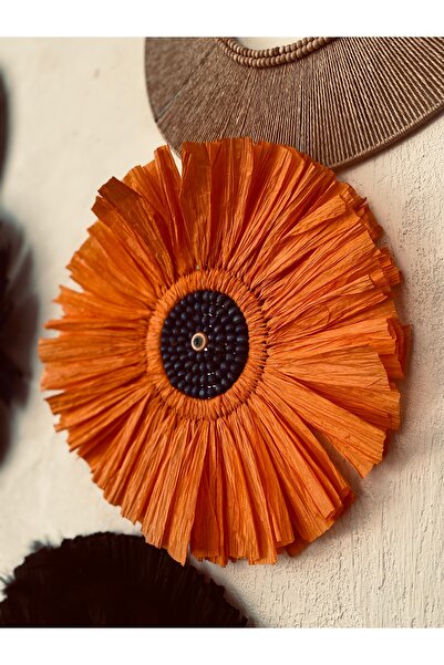 Gunwood Renkli Turuncu Rafya Nazar Boncuklu Duvar Dekoru