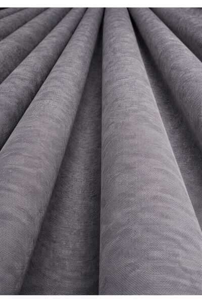 Aya Luxury Home Ada Fonluk Koyu Gri Tek Kanat 1/3 Sık Pile 2 adet aksesuar he...